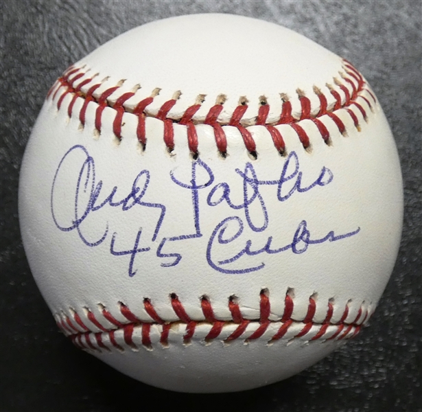 Andy Pafko Autographed Baseball w/ 45 Cubs