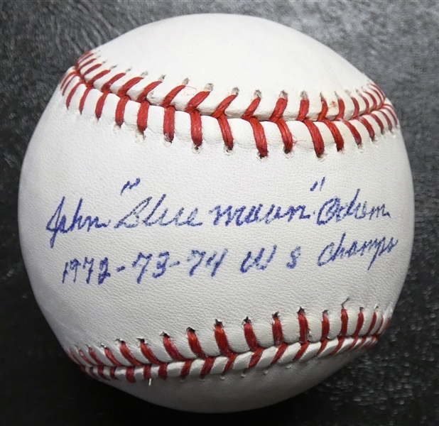 John "Blue Moon" Odom Autographed Baseball w/ WS