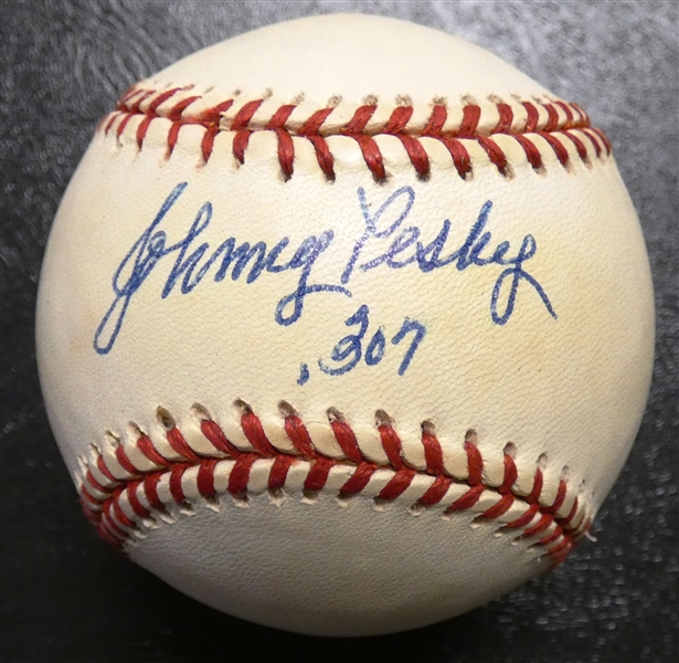 Johnny Pesky Autographed Baseball