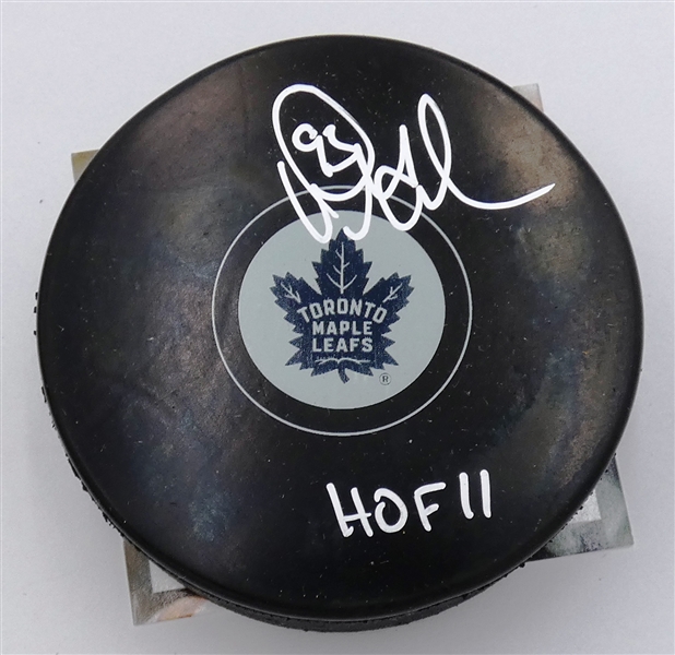 Doug Gilmour Autographed Maple Leafs Puck