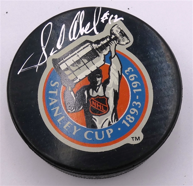 Sid Abel Autographed 100 Year Cup Puck