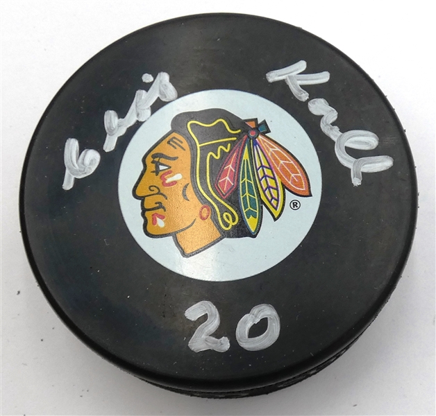 Cliff Koroll Autographed Blackhawks Puck