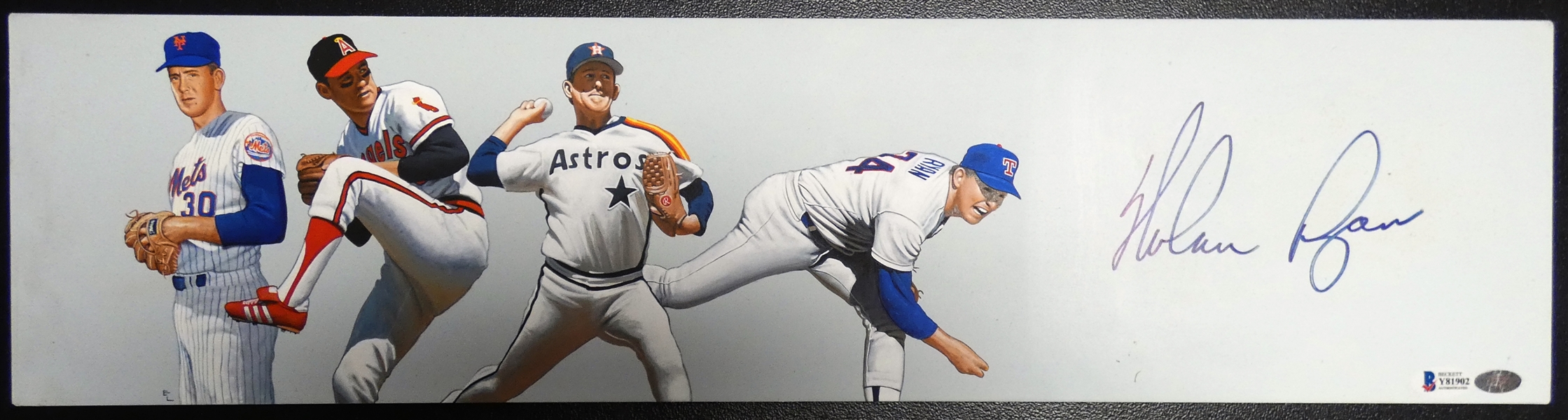 Nolan Ryan Autographed Hand Painted Pitching Rubber