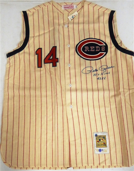 Pete Rose Autographed 1963 Reds Mitchell & Ness Jersey