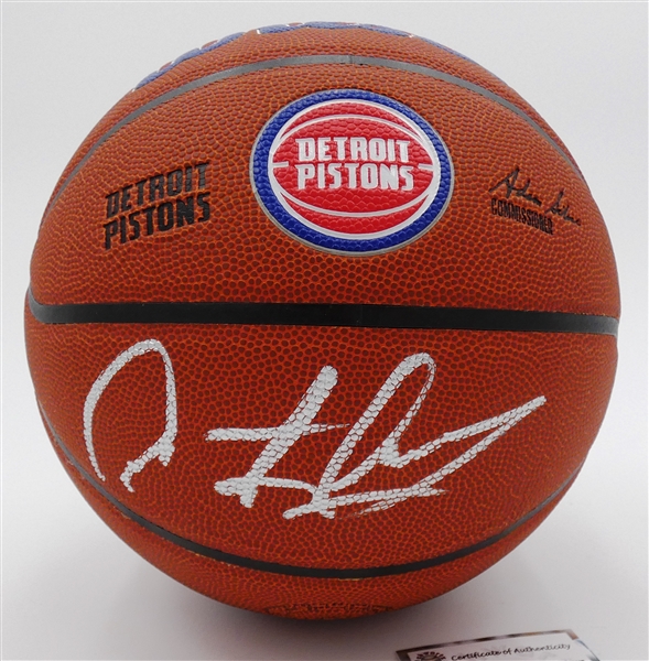 Dennis Rodman Autographed Pistons Basketball