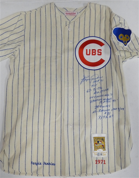 Fergie Jenkins Autographed 1971 Cubs Mitchell & Ness Jersey