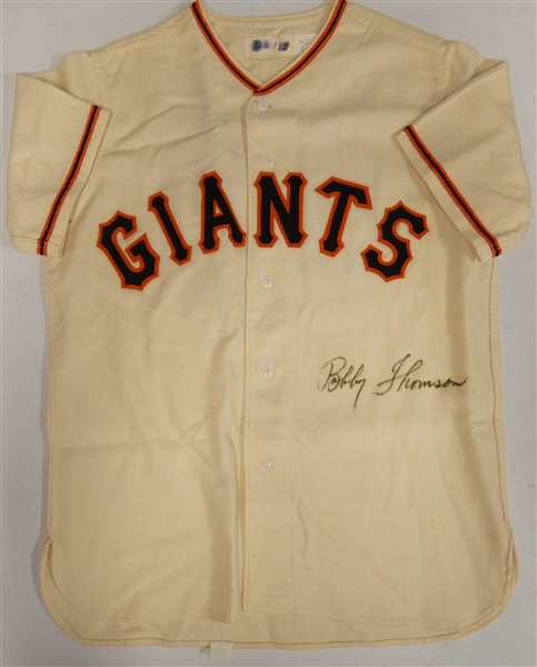 Bobby Thomson Autographed 1951 Giants Mitchell & Ness Jersey