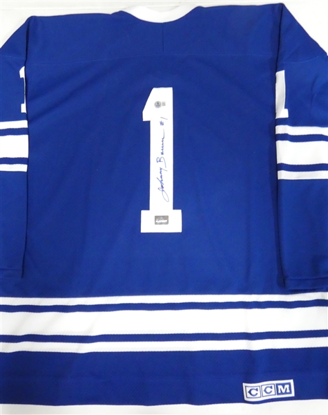 Johnny Bower Autographed CCM Maple Leafs Jersey