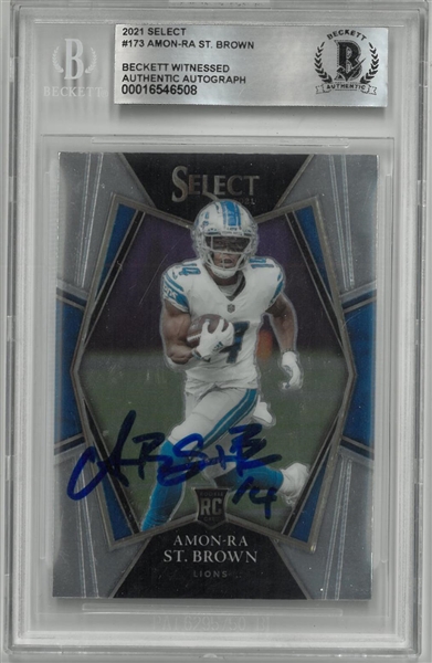 Amon-Ra St. Brown Autographed 2021 Select Rookie Card