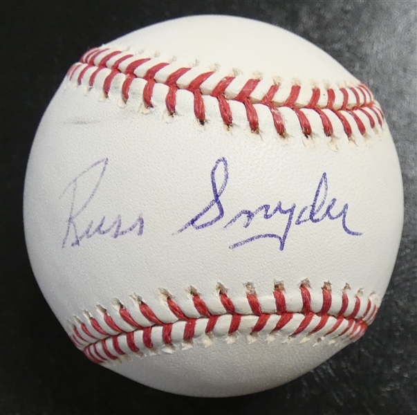 Russ Snyder Autographed Baseball