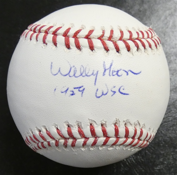 Wally Moon Autographed Baseball