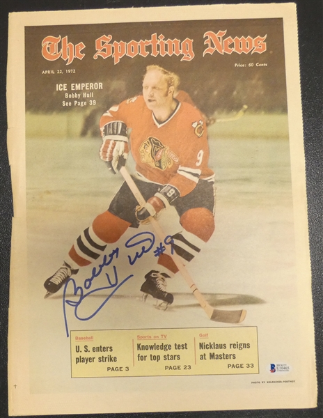 Bobby Hull Autographed Sporting News Cover