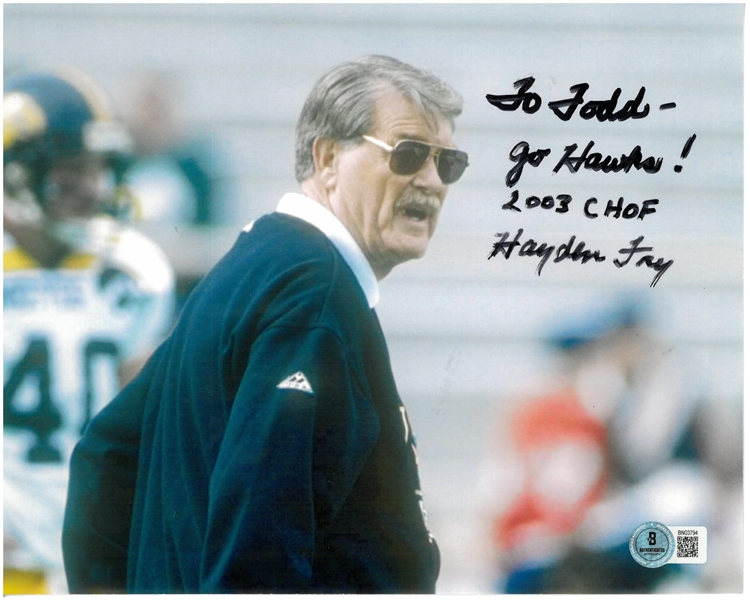 Hayden Fry Autographed 8x10