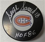 Serge Savard Autographed Canadiens Puck