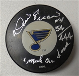 Noel Picard Autographed Blues Puck