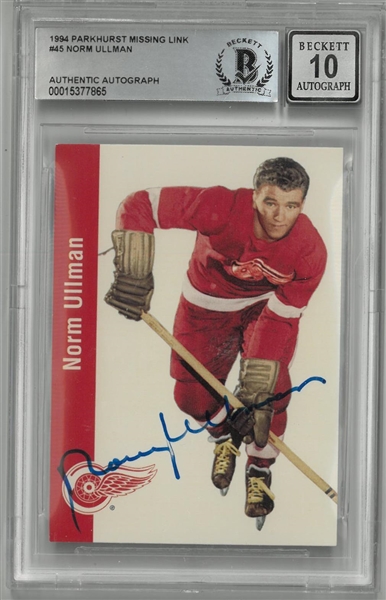 Norm Ullman Autographed 1994 Parkhurst