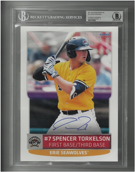 Spencer Torkelson 8"x10" BAS 10 Autographed 2021 Erie Card