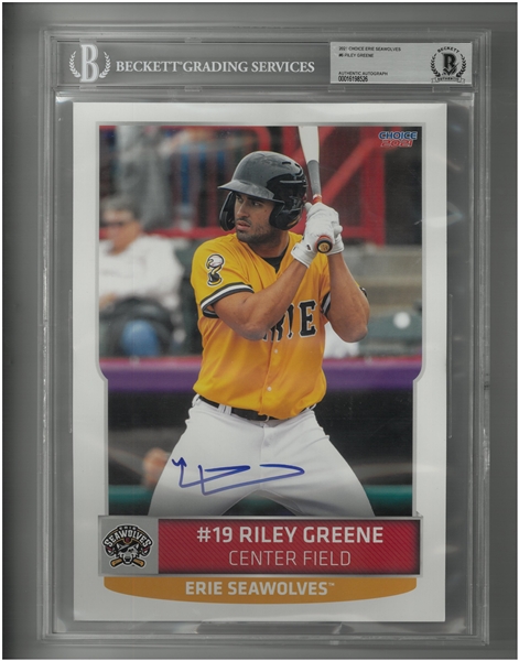 Riley Greene 8"x10" Autographed 2021 Erie Card