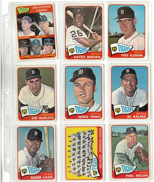 1965 Topps Detroit Tigers Team Lot