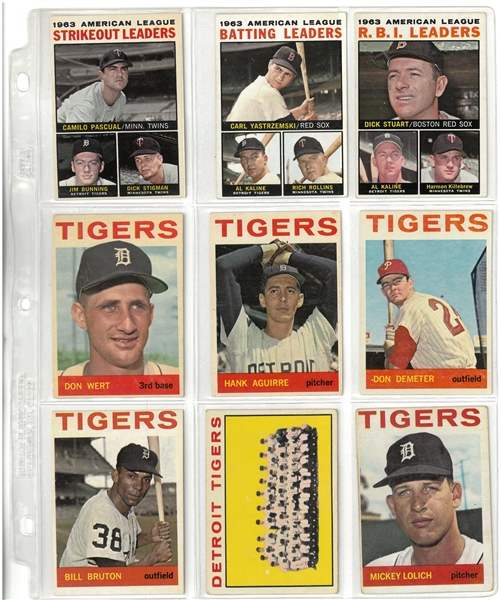 1964 Topps Detroit Tigers Team Lot