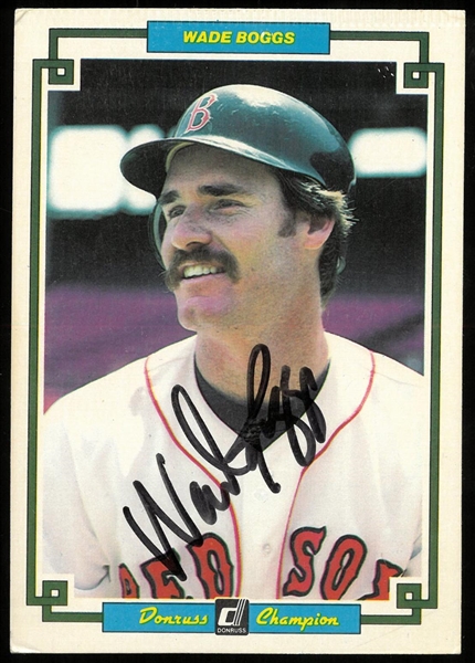 Wade Boggs Autographed 1984 Donruss Jumbo Champions