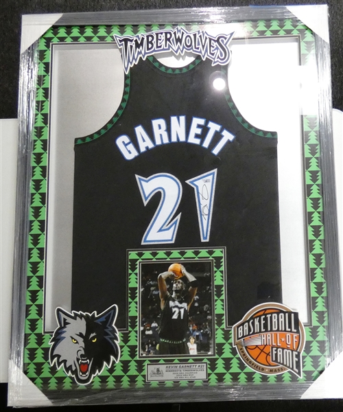 Kevin Garnett Autographed Framed Jersey (Pick up only)