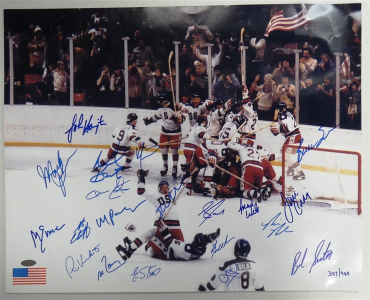 Miracle on Ice 1980 Olympic 16x20 Signed by 20