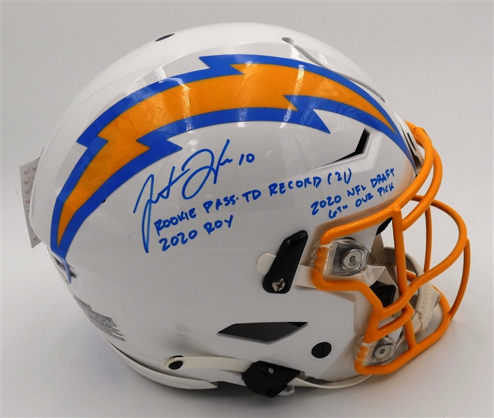 Justin Herbert Autographed Inscribed Chargers Speedflex Full Size Helmet