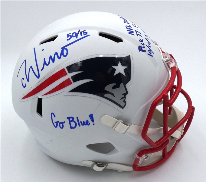 Chase Winovich Autographed Multi Inscribed Patriots Full Size Replica Helmet