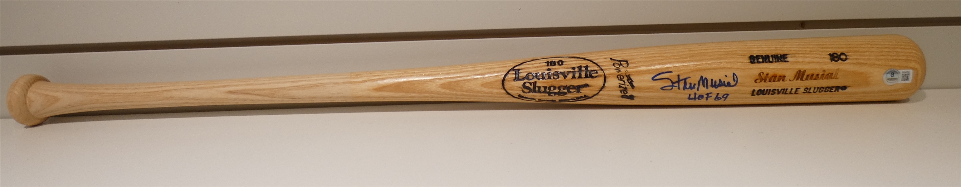 Stan Musial Autographed Bat w HOF