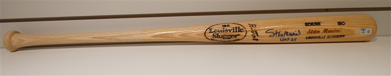 Stan Musial Autographed Bat w HOF