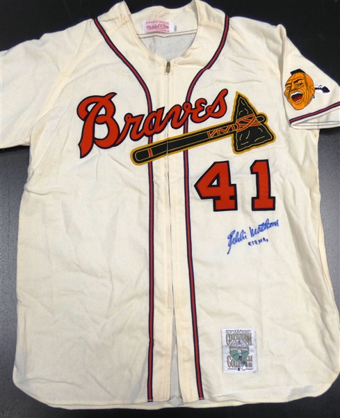 Eddie Mathews Autographed Braves Mitchell & Ness Jersey