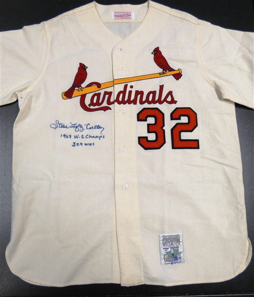 Steve Carlton Autographed Cardinals Mitchell & Ness Authentic Jersey