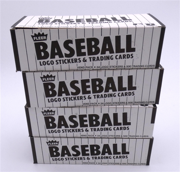 1984 Fleer Baseball Vending Box Lot of 4