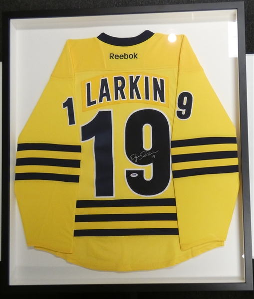 Dylan Larkin Autographed Framed Michigan Jersey (Pick up Only)