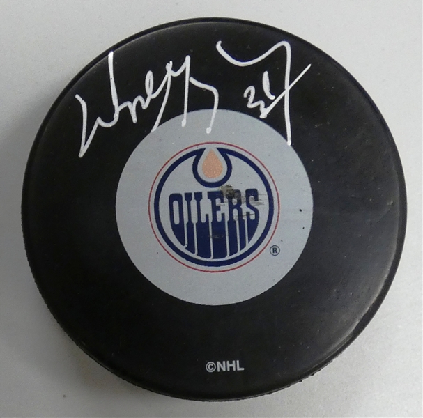 Wayne Gretzky Autographed Oilers Puck