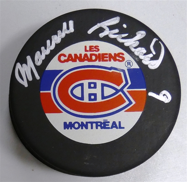 Maurice RIchard Autographed Canadiens Puck