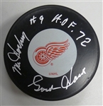 Gordie Howe Autographed Red Wings Puck