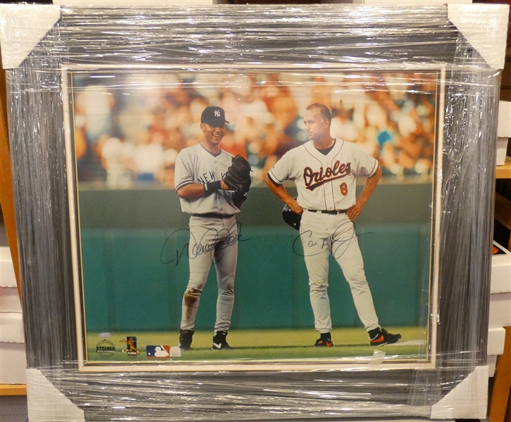 Derek Jeter & Cal Ripken Autographed Framed 20x24 (Pick up only)