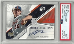 Justin Verlander 2006 SPx Autographed Rookie Card Auto 10 Card PSA NM 7