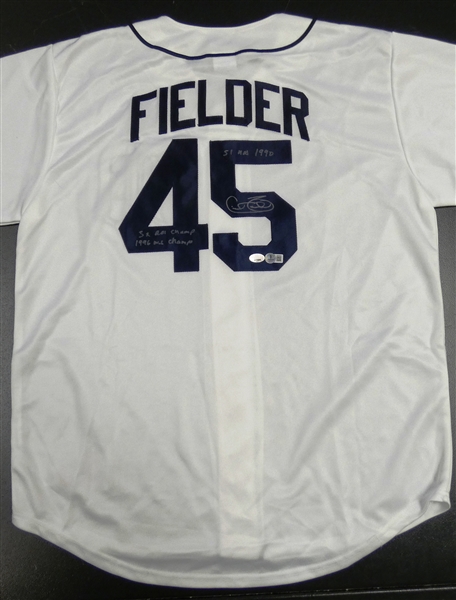 Cecil Fielder Autographed Tigers Jersey