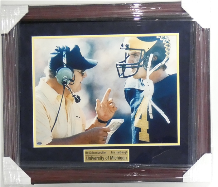 Bo Schembechler & Jim Harbaugh Framed 16x20