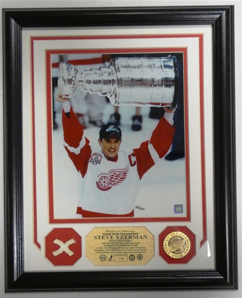 Steve Yzerman Framed Highland Mint 2002 Cup 8x10