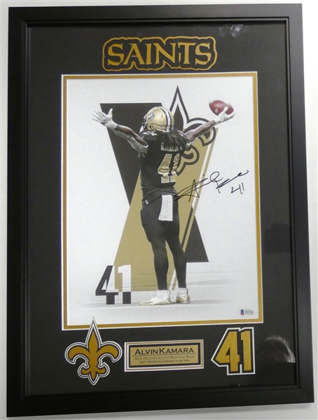 Alvin Kamara Autographed Framed 11x14