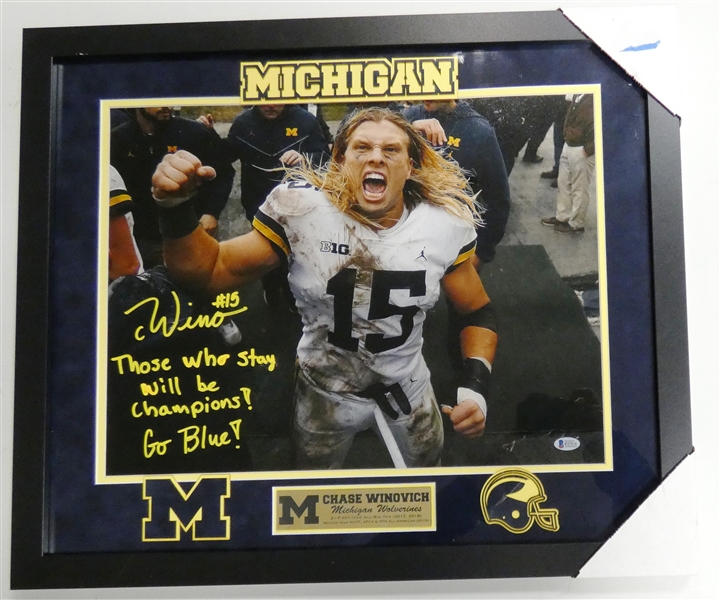 Chase Winovich Autographed 16x20 Framed