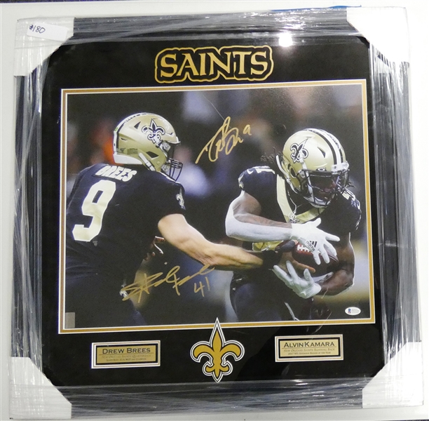 Drew Brees & Alvin Kamara Autographed 16x20 Framed