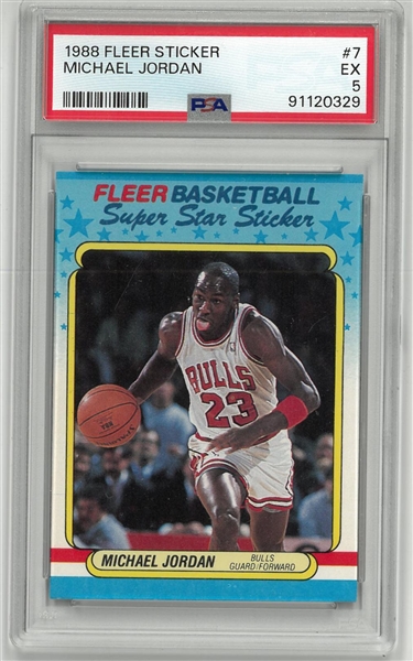 Michael Jordan 1988 Fleer Sticker PSA 5