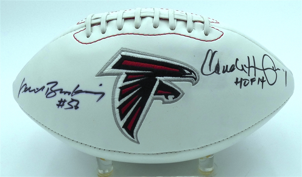 Claude Humphrey & Keith Brooking Autographed Falcons Football