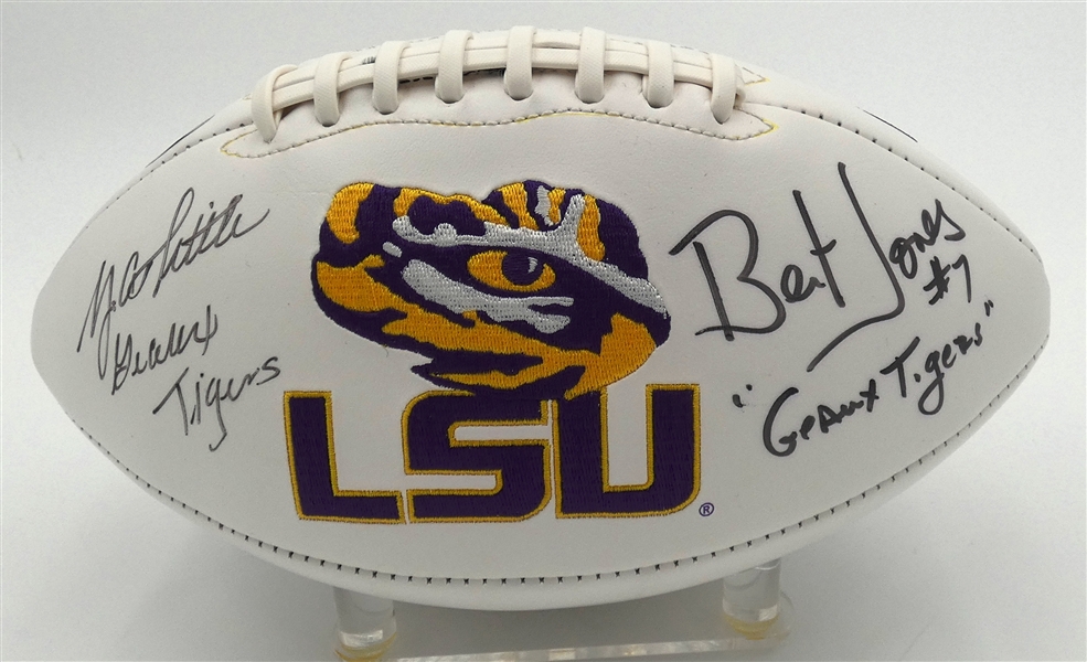 Y.A. Tittle & Bert Jones Autographed LSU Football