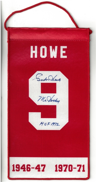 Gordie Howe Autographed 5x10 Mini Banner